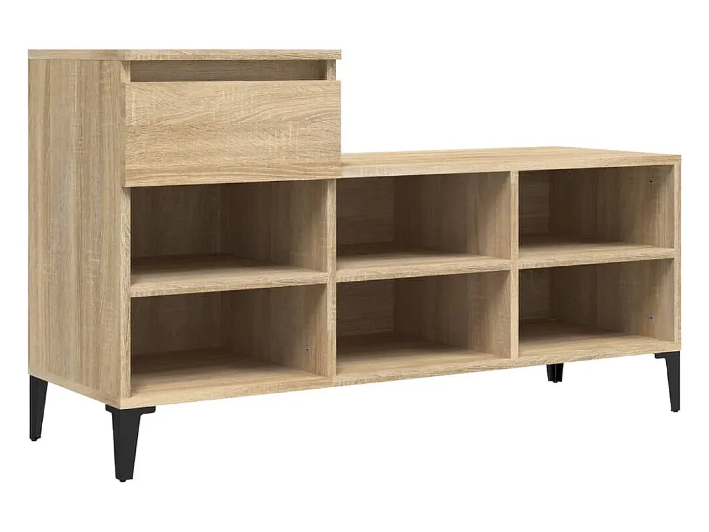 Mueble zapatero madera contrachapada roble Sonoma 102x36x60 cm ES285142