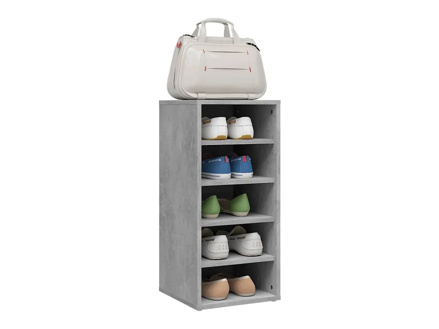 Mueble zapatero madera contrachapada gris hormigón 31,5x35x70cm ES808607