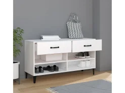 Mueble zapatero madera contrachapada blanco 102x35x55 cm ES708478