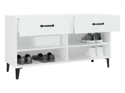 Mueble zapatero madera contrachapada blanco 102x35x55 cm ES708478