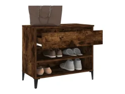 Mueble zapatero madera contrachapada roble ahumado 70x36x60 cm ES865265
