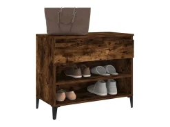 Mueble zapatero madera contrachapada roble ahumado 70x36x60 cm ES865265
