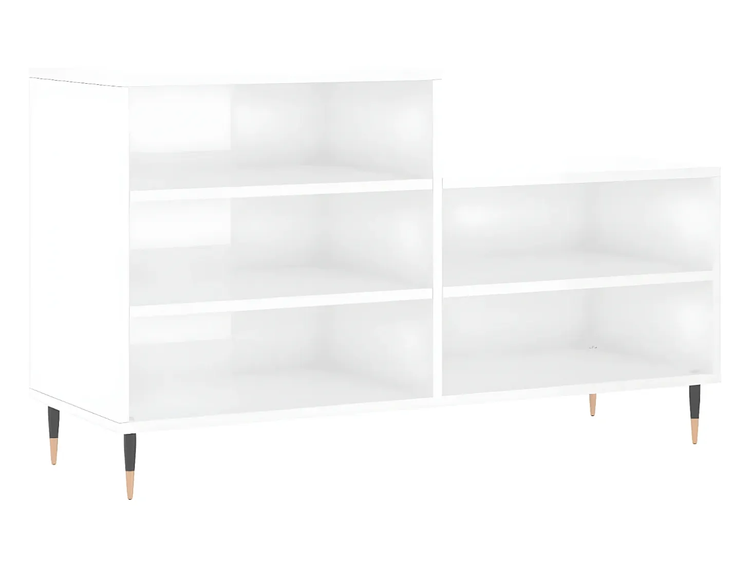 Mueble zapatero madera contrachapada blanco brillo 102x36x60 cm ES765171