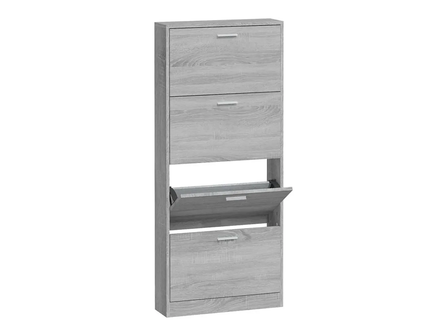 Mueble zapatero madera contrachapada gris Sonoma 59x17x150 cm ES942585