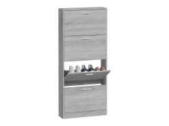 Mueble zapatero madera contrachapada gris Sonoma 59x17x150 cm ES942585