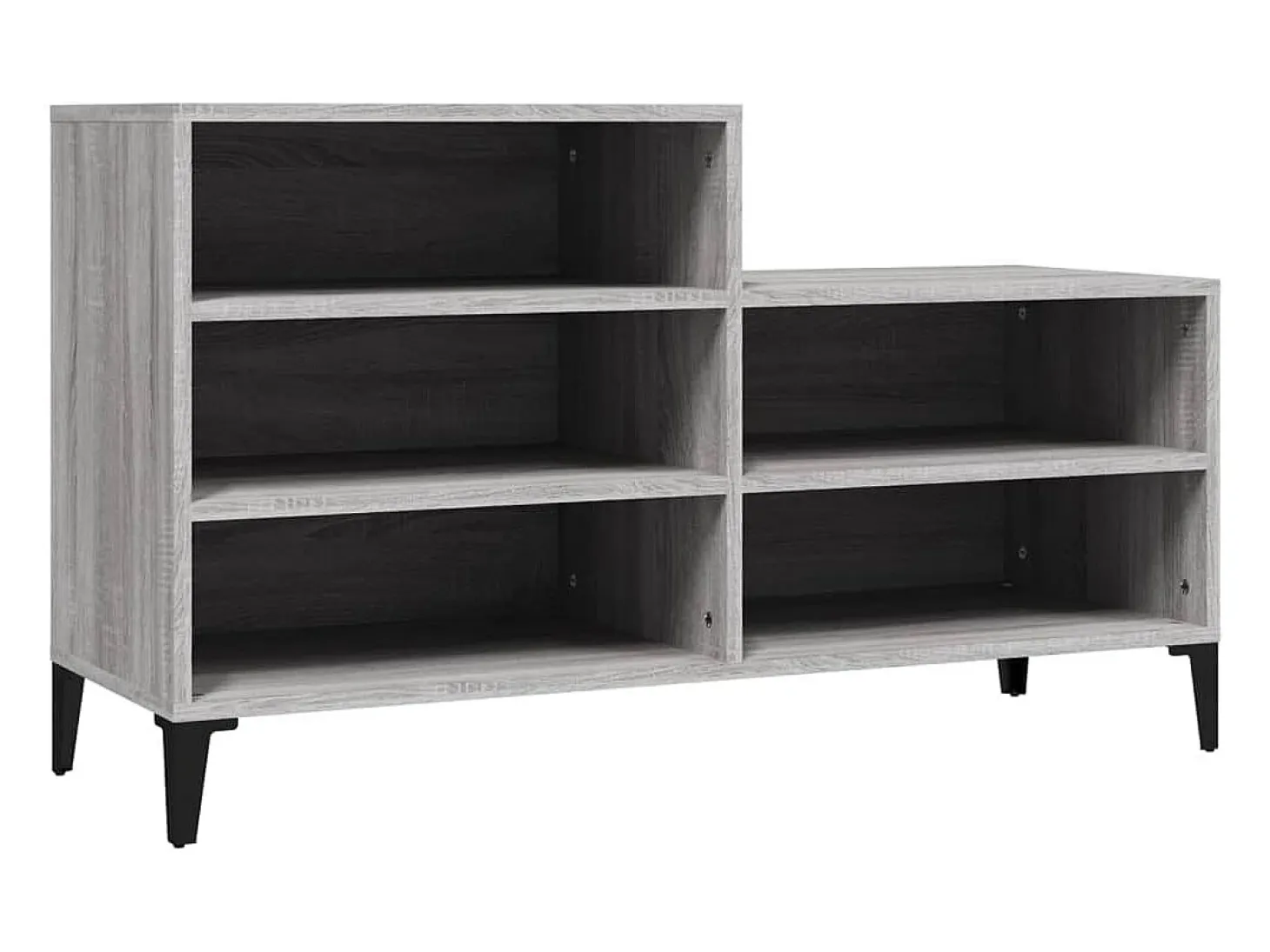 Mueble zapatero madera contrachapada gris Sonoma 102x36x60 cm ES685692