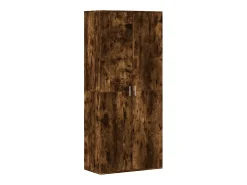 Mueble zapatero madera de ingeniería roble ahumado 80x39x178 cm ES523375