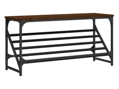 Mueble zapatero madera de ingeniería marrón roble 90x30x45 cm ES866793