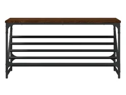 Mueble zapatero madera de ingeniería marrón roble 90x30x45 cm ES866793