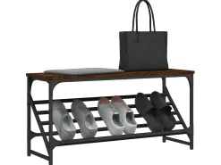 Mueble zapatero madera de ingeniería marrón roble 90x30x45 cm ES866793