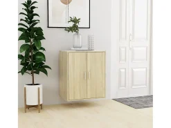 Mueble zapatero madera de ingeniería roble Sonoma 60x35x70 cm ES598702