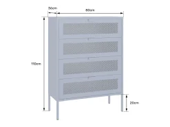 Mueble zapatero metálico verde lima de 4 puertas EMMA