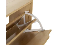Mueble Zapatero Ángel 4 Puertas Color Roble Claro, para 24 Pares