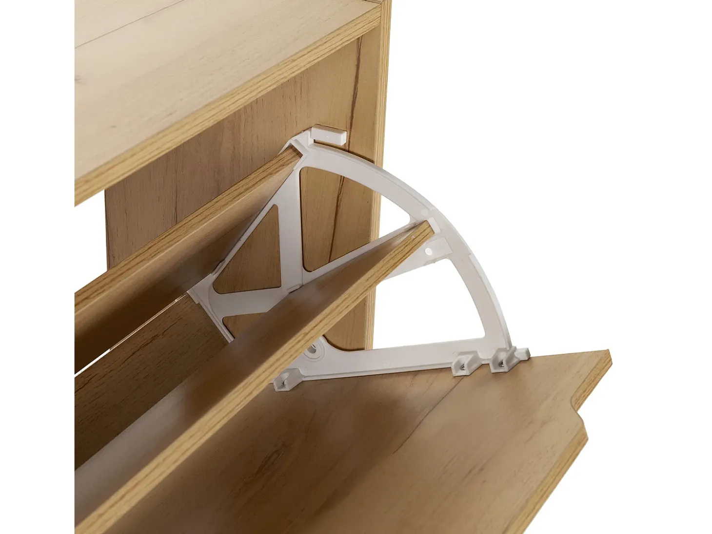 Mueble Zapatero Ángel 4 Puertas Color Roble Claro, para 24 Pares