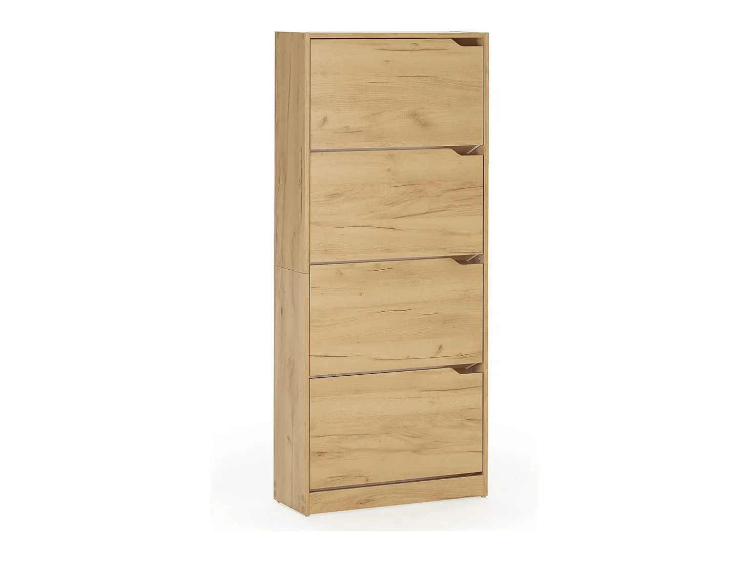 Mueble Zapatero Ángel 4 Puertas Color Roble Claro, para 24 Pares