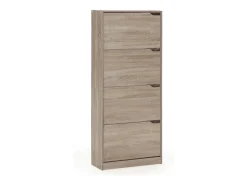 Mueble Zapatero Ángel 4 Puertas Color Roble, para 24 Pares