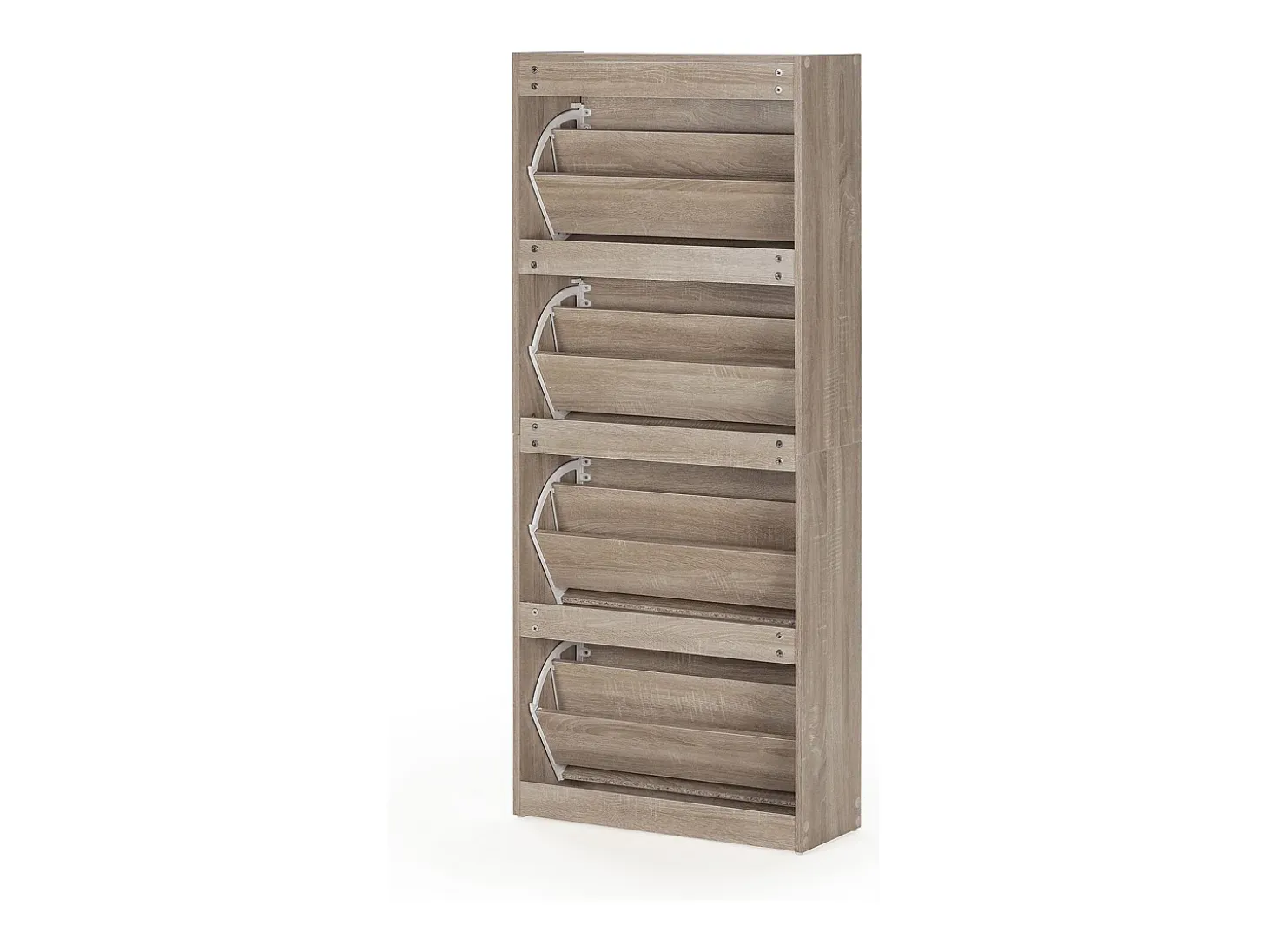 Mueble Zapatero Ángel 4 Puertas Color Roble, para 24 Pares