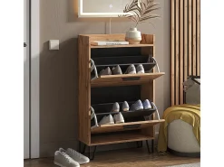 Mueble zapatero roble wotan 59.8x25x100 amber