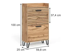 Mueble zapatero roble wotan 59.8x25x100 amber
