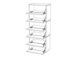 Mueble Zapatero Roble Wotan 60x36x150 cm – Para 15pares – Estantería de Almacenamiento para la Entrada Estilo Loft