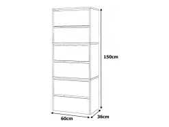 Mueble Zapatero Roble Wotan 60x36x150 cm – Para 15pares – Estantería de Almacenamiento para la Entrada Estilo Loft