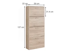 Mueble zapatero sonoma 59x22x137 gizmo
