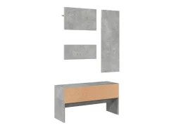 Muebles de recibidor 4 pzas madera de ingeniería gris hormigón