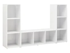 Muebles de salón 3 piezas madera ingeniería blanco 107x35x37 cm