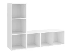 Muebles de salón 2 piezas madera ingeniería blanco 107x35x37 cm