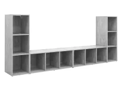 Muebles de salón 4 piezas madera ingeniería gris hormigón