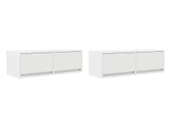 Muebles de TV 2 uds Blanco 80x31x25,5 cm Madera de ingeniería