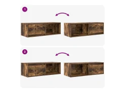 Muebles de TV 2 uds madera ingeniería color roble 80x31x25,5 cm