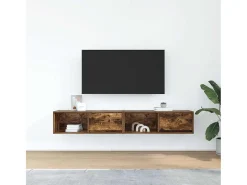 Muebles de TV 2 uds madera ingeniería color roble 80x31x25,5 cm