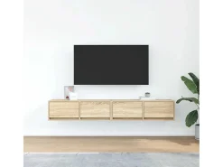 Muebles de TV 2 uds Roble Sonoma 80x31x25,5cm Madera ingeniería