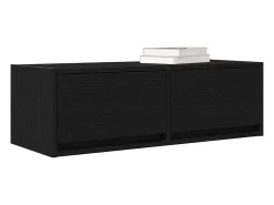 Muebles de TV 2 uds Roble Negro 80x31x25,5 cm Madera ingeniería