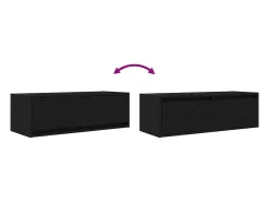 Muebles de TV 2 uds Roble Negro 80x31x25,5 cm Madera ingeniería