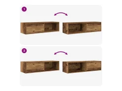 Muebles de TV 2 uds 100x31x25,5 cm Madera ingeniería envejecida