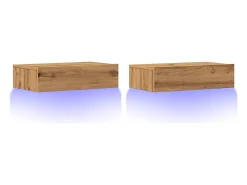 Muebles de TV con luces LED 2 uds roble artisan 60x35x15,5 cm