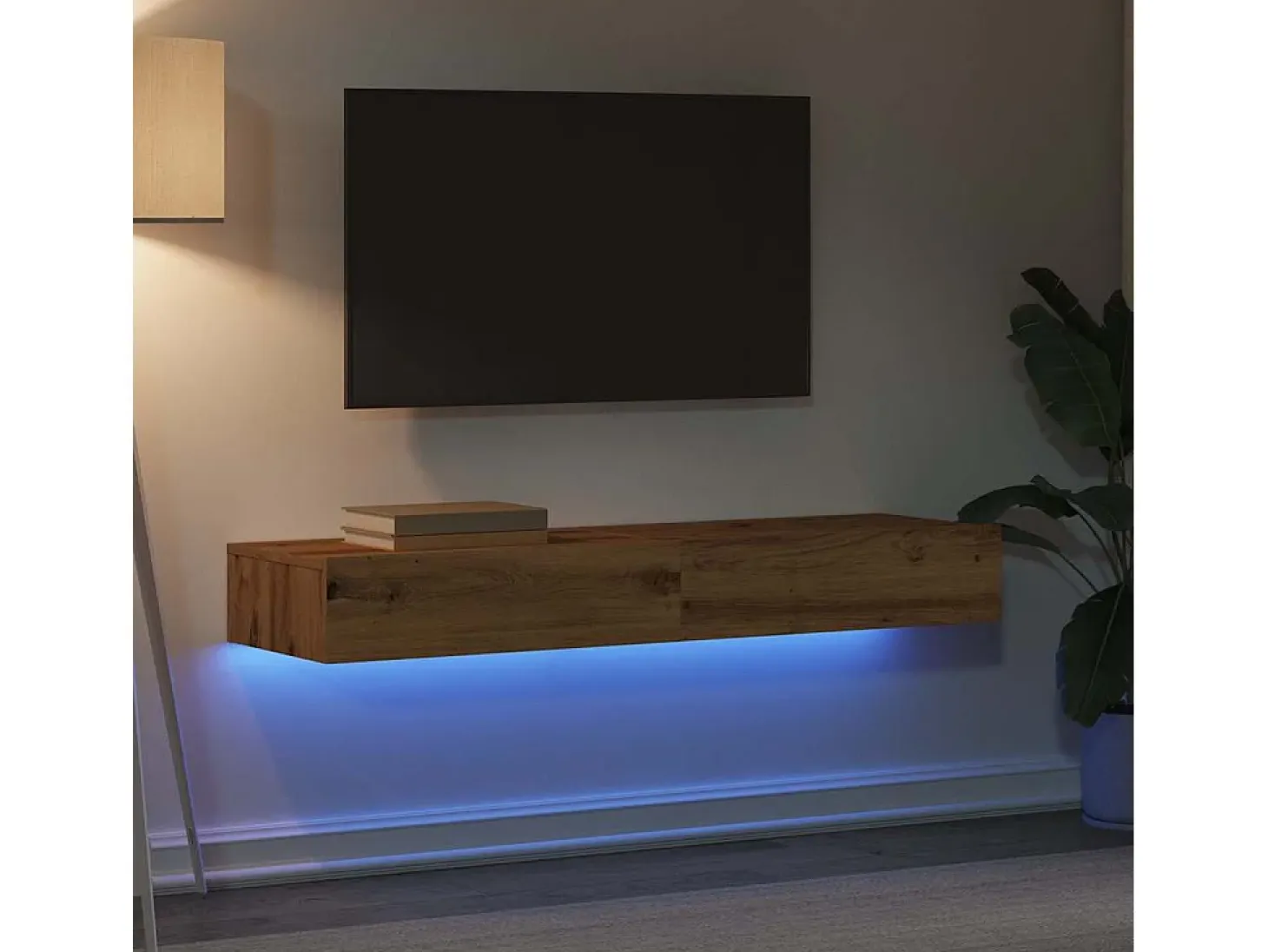 Muebles de TV con luces LED 2 uds roble artisan 60x35x15,5 cm