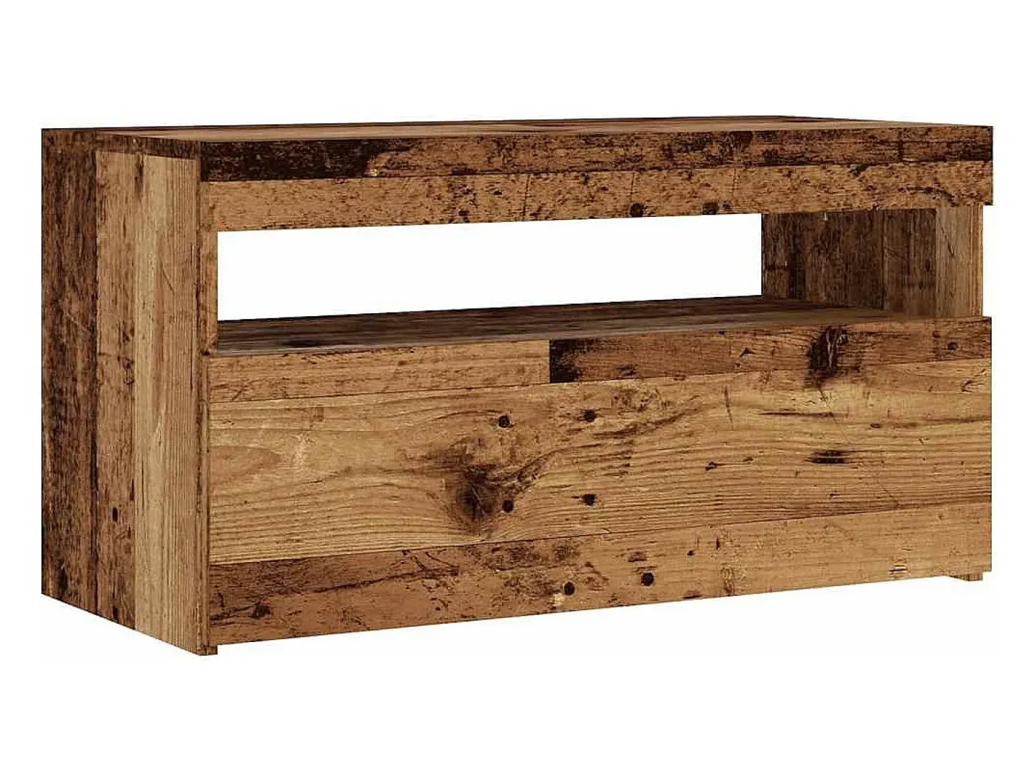 Muebles de TV con luces LED 2 uds madera ingeniería envejecida