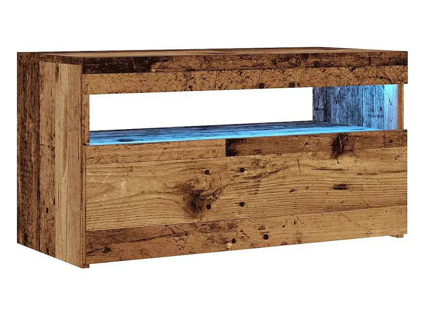 Muebles de TV con luces LED 2 uds madera ingeniería envejecida