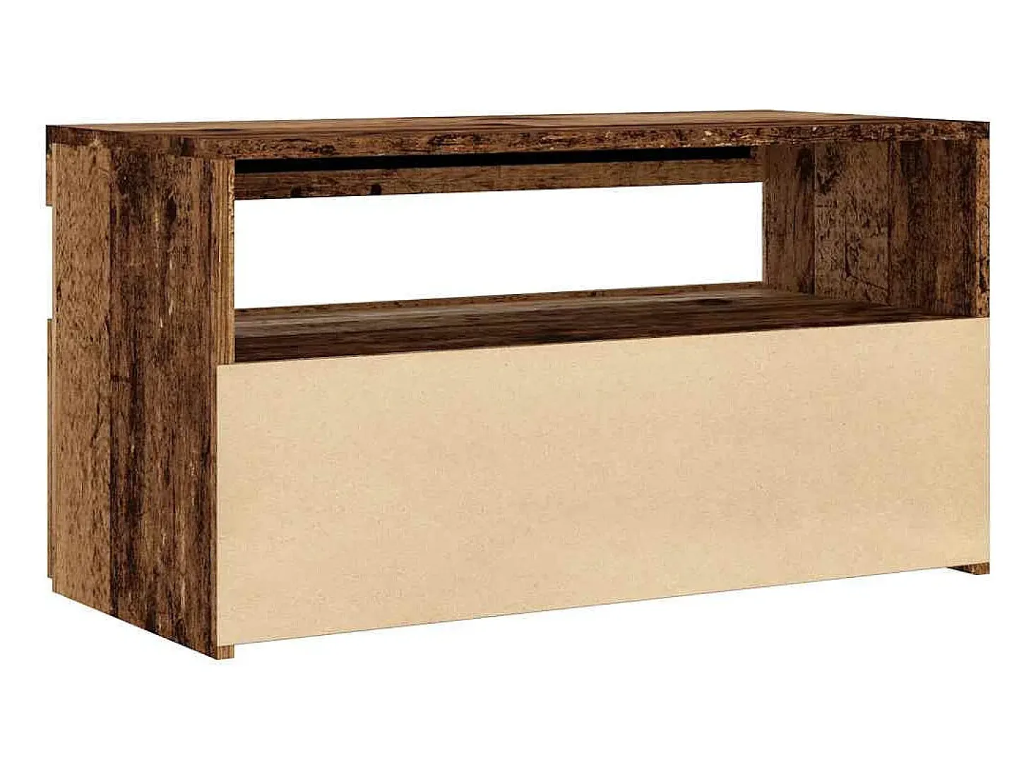 Muebles de TV con luces LED 2 uds madera ingeniería envejecida