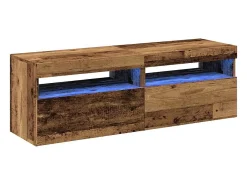 Muebles de TV con luces LED 2 uds madera ingeniería envejecida