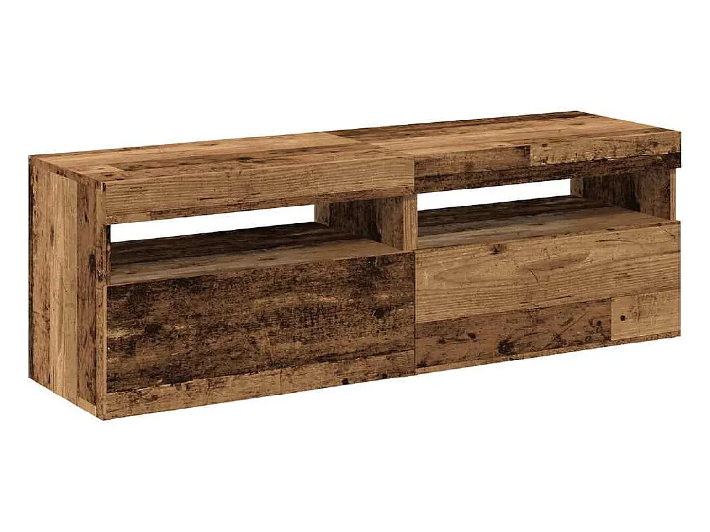 Muebles de TV con luces LED 2 uds madera ingeniería envejecida
