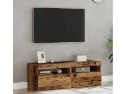 Muebles de TV con luces LED 2 uds madera ingeniería envejecida