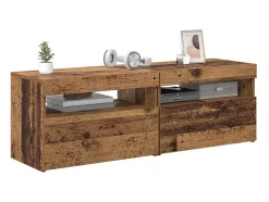 Muebles de TV con luces LED 2 uds madera ingeniería envejecida