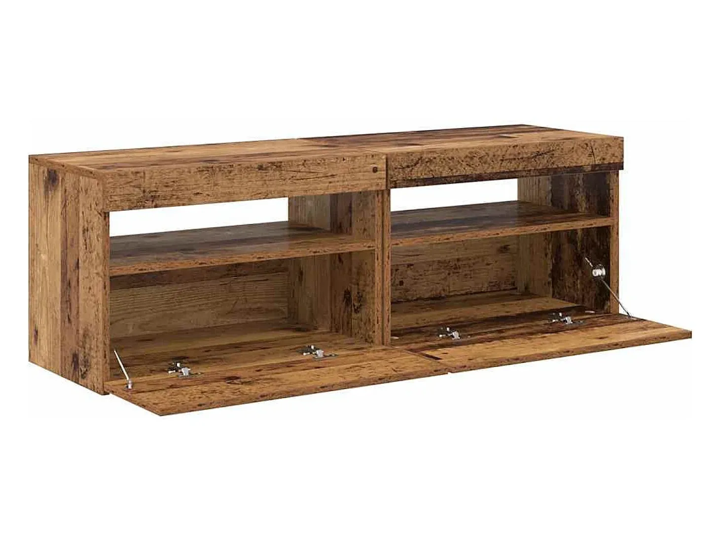 Muebles de TV con luces LED 2 uds madera ingeniería envejecida