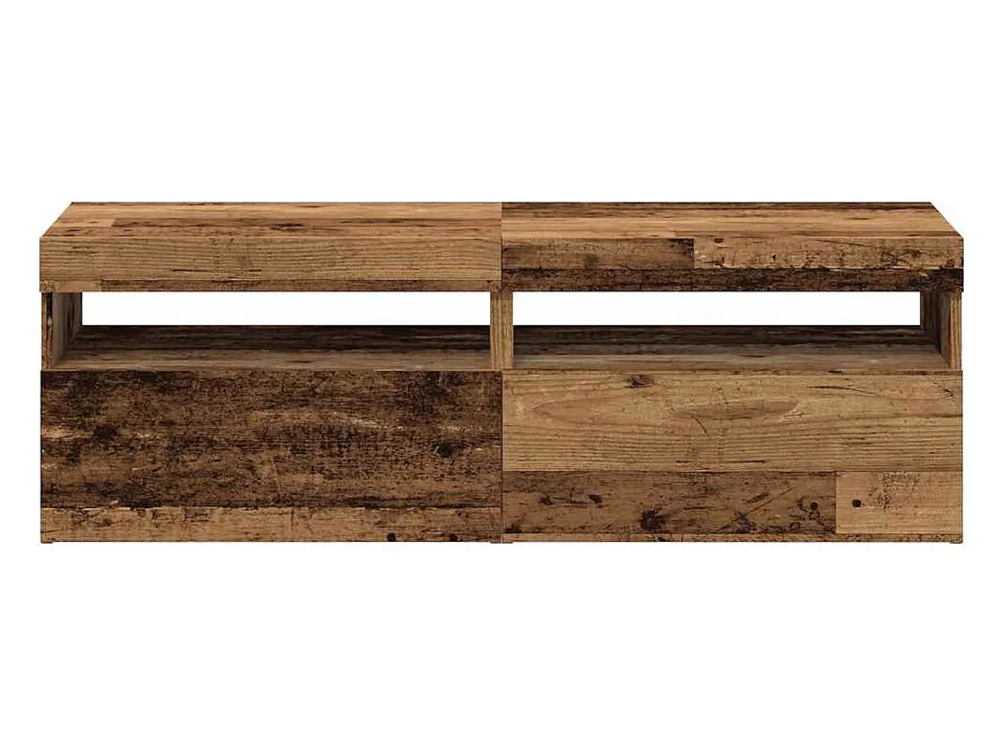 Muebles de TV con luces LED 2 uds madera ingeniería envejecida