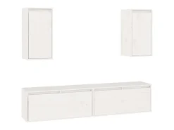 Muebles para TV 4 piezas madera maciza de pino blanco ES99412