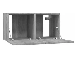 Muebles para TV colgantes 2 uds madera gris Sonoma 60x30x30 cm